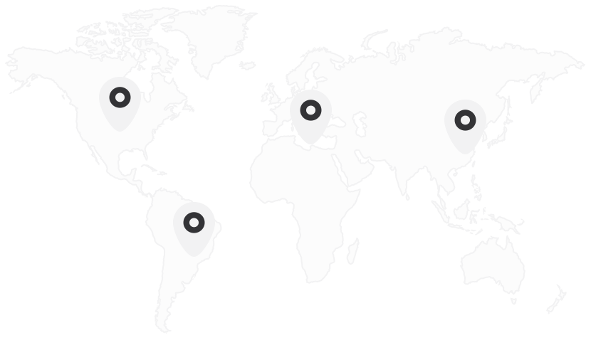 world map image with Olin location icons